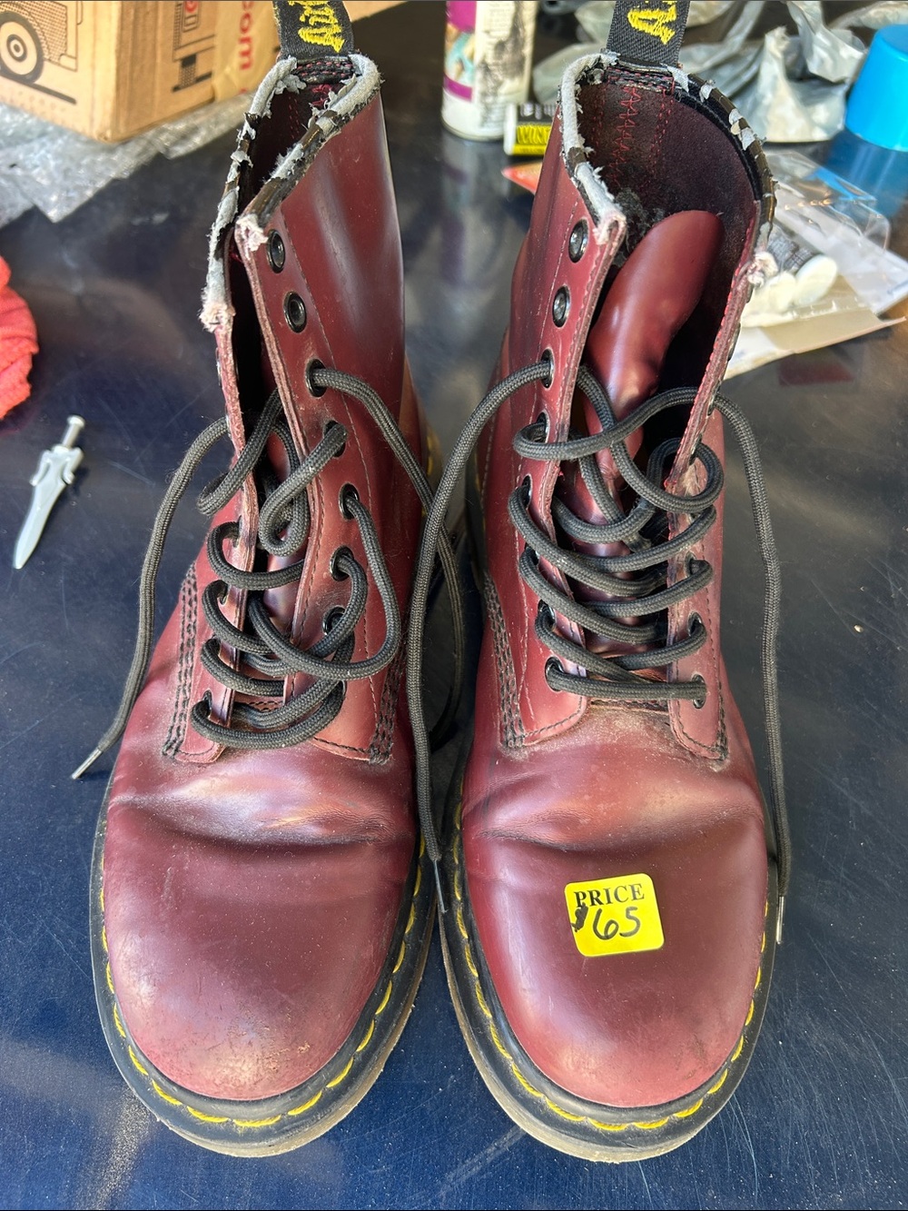 Dr. Martens Cherry Red Leather 8-Eye Lace-Up Boots